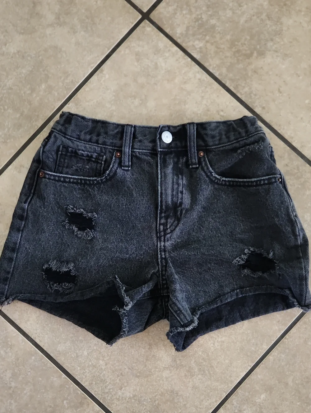 Old Navy Girls Two-Pack Denim Shorts — White & Black